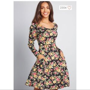 ModCloth Creative Courage Long Sleeve Dress